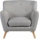 Skandi Grey Fabric Armchair 
